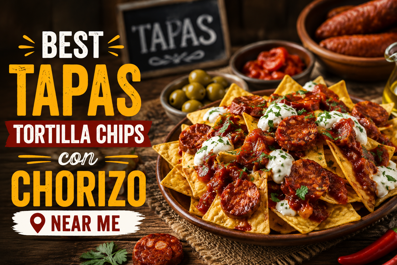 Best Tapas Tortilla Chips Con Chorizo Near Me